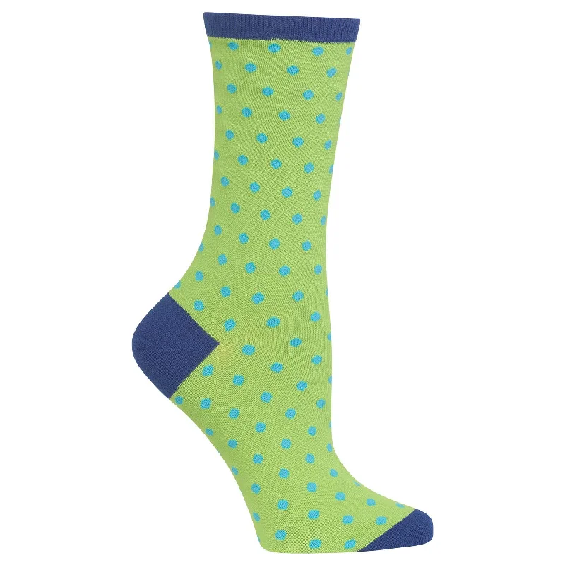 Hot Sox Womens Small Polka Dot Crew Socks