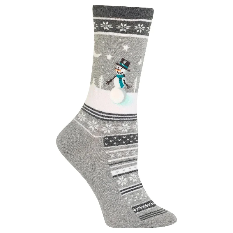 Hot Sox Womens Snowman Scene Crew Socks