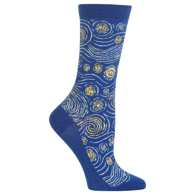 Hot Sox Womens Starry Night Mash Up Crew Socks